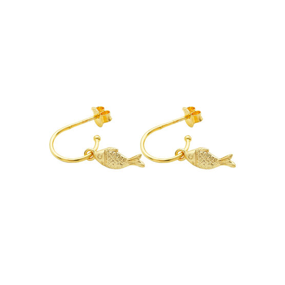 Lucky Fish gold hoop earrings